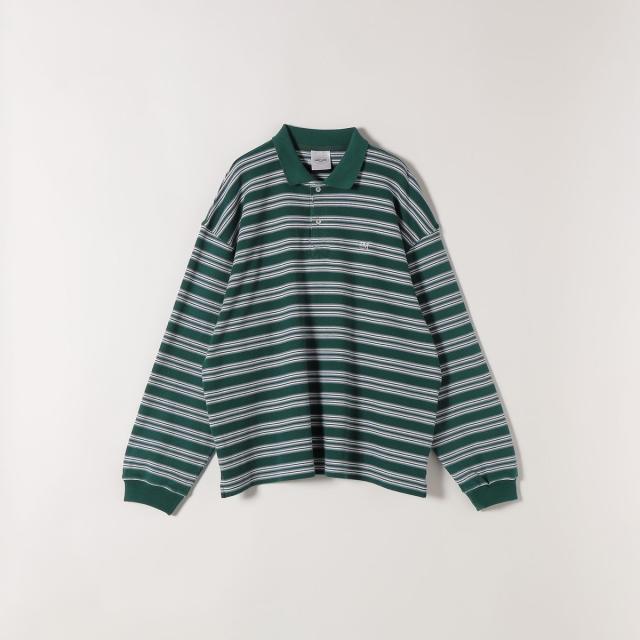 シップス エニィ（SHIPS any）/PARROTT CANVAS:〈洗濯機可能〉マルチ ボーダー ロングスリーブ ポロ シャツ