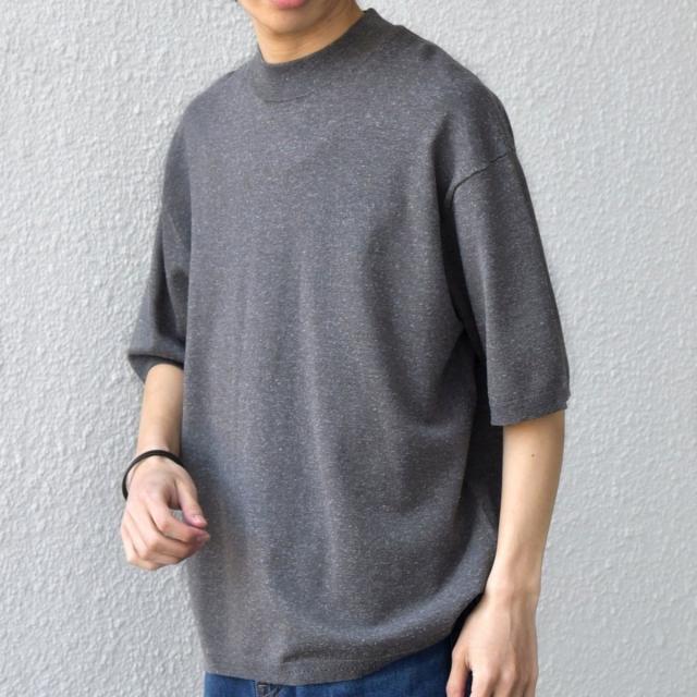 シップス エニィ（SHIPS any）/SHIPS any:〈手洗い可能〉ハイゲージニットリネン ミックス モックネック 半袖 Tシャツ 2