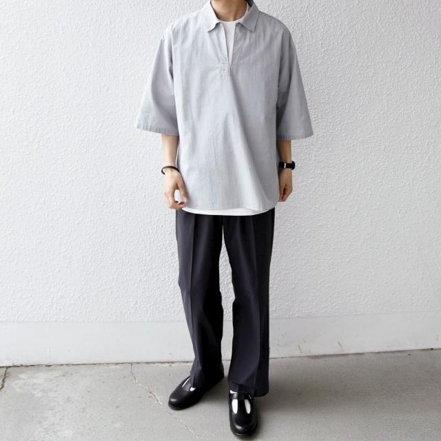 シップス エニィ（SHIPS any）/SHIPS any:〈洗濯機可能〉ボイル スキッパー ハーフスリーブ プルオーバー シャツ◆_4