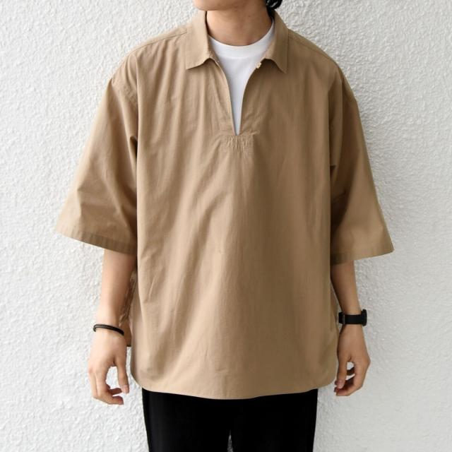 シップス エニィ（SHIPS any）/SHIPS any:〈洗濯機可能〉ボイル スキッパー ハーフスリーブ プルオーバー シャツ◆_11