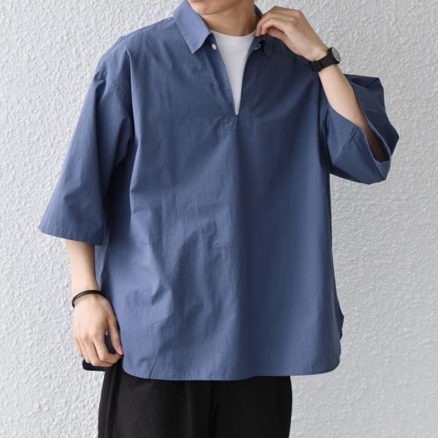 シップス エニィ（SHIPS any）/SHIPS any:〈洗濯機可能〉ボイル スキッパー ハーフスリーブ プルオーバー シャツ◆_18
