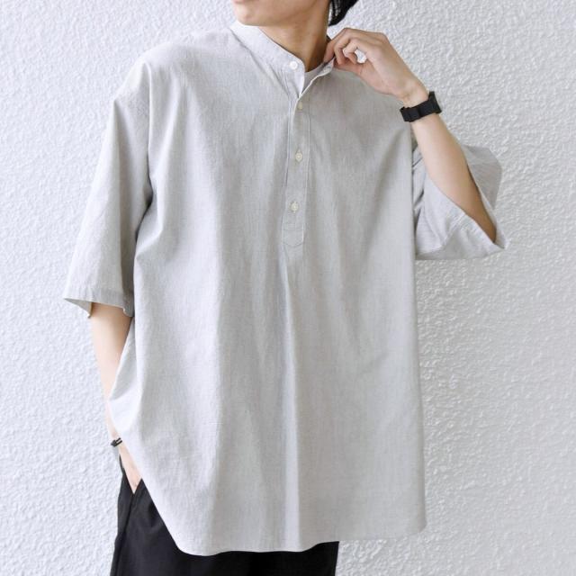 シップス エニィ（SHIPS any）/SHIPS any:〈洗濯機可能〉コットン/リネン ストライプ バンド スキッパー ハーフスリーブ_14