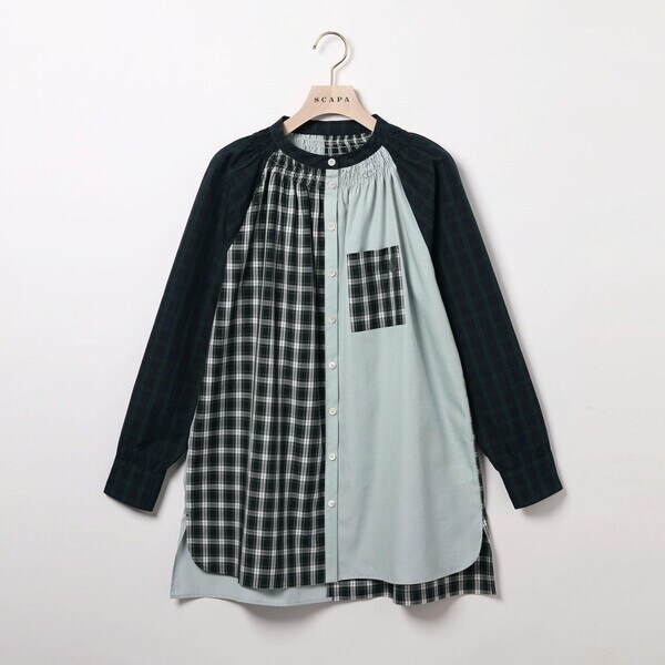 スキャパ（SCAPA）/コットンパッチワークシャツブラウス