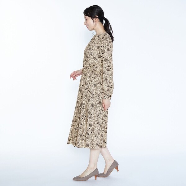 スキャパ（SCAPA）/スマートフラワー長袖ワンピース