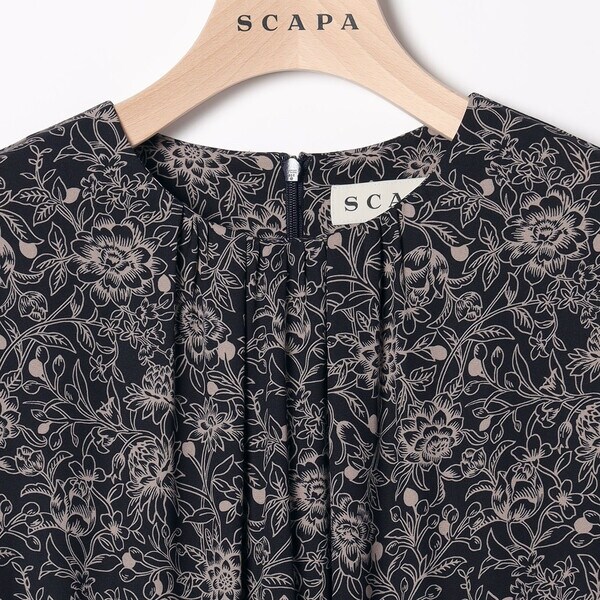 スキャパ（SCAPA）/スマートフラワー長袖ワンピース