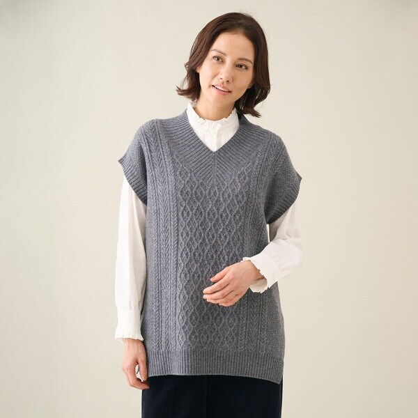 スキャパ（SCAPA）/【ＷＥＢ限定】ウールケーブルニットベスト スキャパ（SCAPA）/【WEB限定】ウールケーブルニットベスト