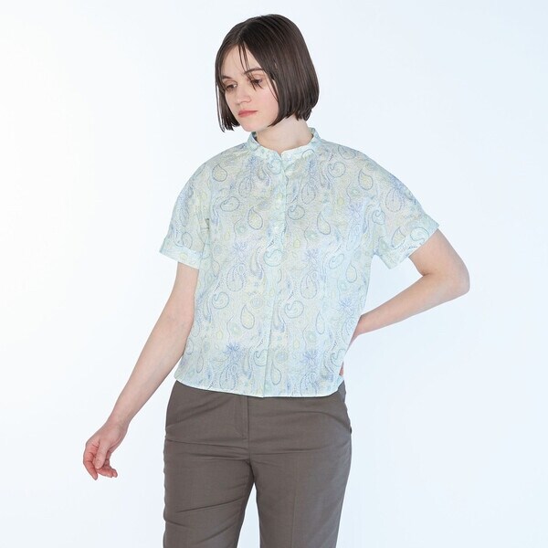 スキャパ（SCAPA）/Liberty Printウェーブスタンド衿ブラウス