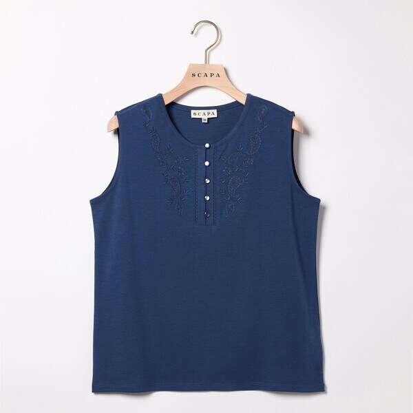 スキャパ（SCAPA）/クリアエンブロノスリーブカットソー