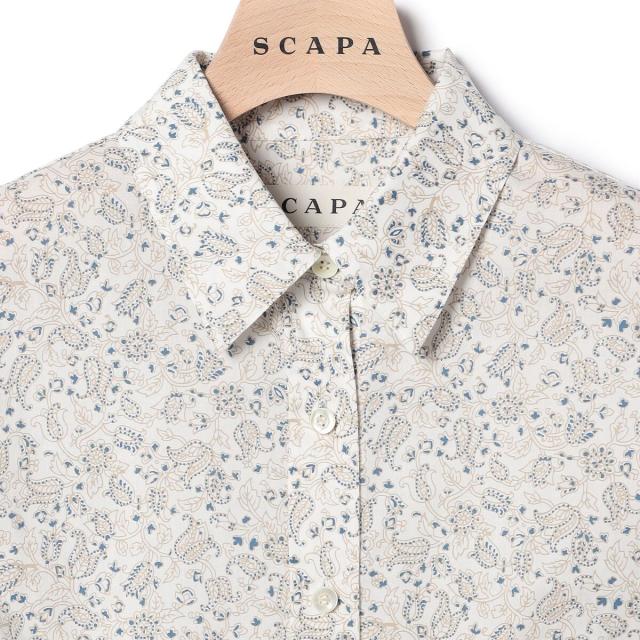 スキャパ（SCAPA）/サラサリーフプリントシャツカラーブラウス