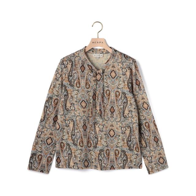 45R/45rpm アイスコットンレースのハッピィ 染め カーディガン ブルー