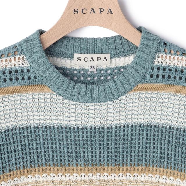 スキャパ（SCAPA）/メッシュボーダーニット