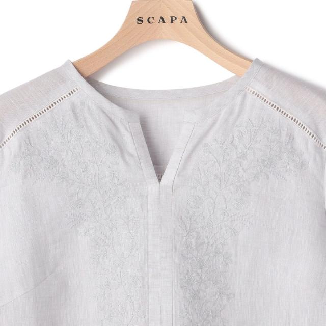 スキャパ（SCAPA）/リノエンブロイダリー5分袖ブラウス_7