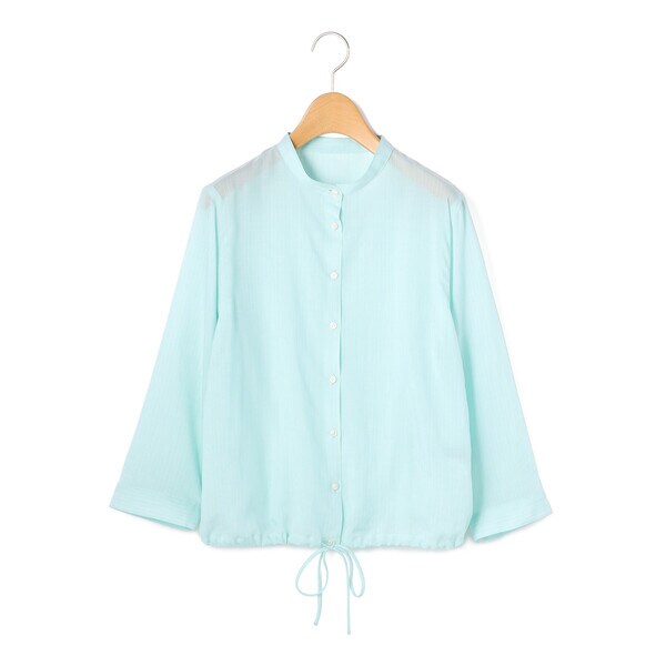 【NEW】キース/ピンストライプ　スタンドカラーブラウス