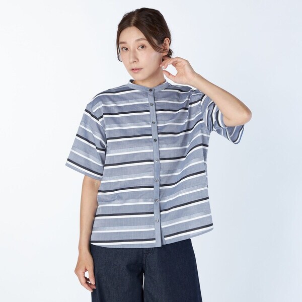 キース（KEITH）/【Lサイズ】ドビーボーダーブラウス