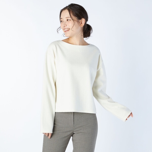 キース（KEITH）/【Lサイズ】ウールジャージーボートネックカットソー