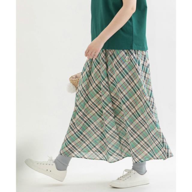 Cornet チェック柄 スカート Cornet チェック柄スカート 大柄チェック×フレアメモリー