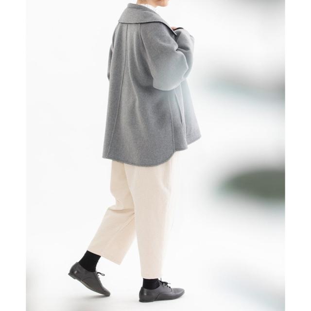 【新品】nop de nod ダブルフェイスリバーシブルビック襟ショートコート ノップドゥノッド（nop de nod）/ダブルフェイスリバーシブル