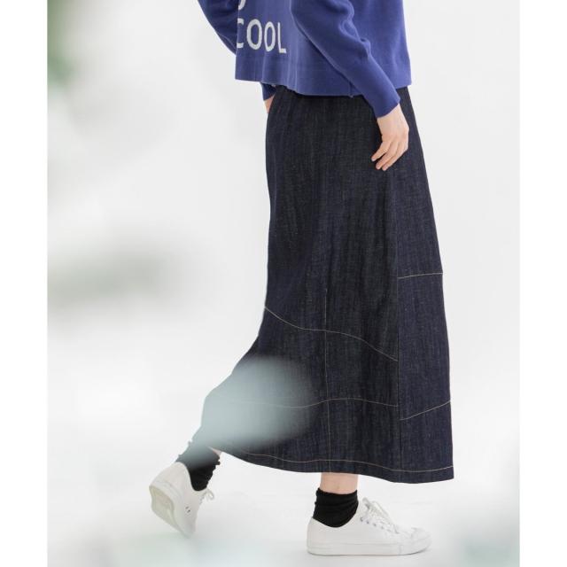 ノップドゥノッド（nop de nod）/Pommeコットンリネンデニムスカート ノップドゥノッド（nop de nod）/Pommeコットンリネンデニムスカートの