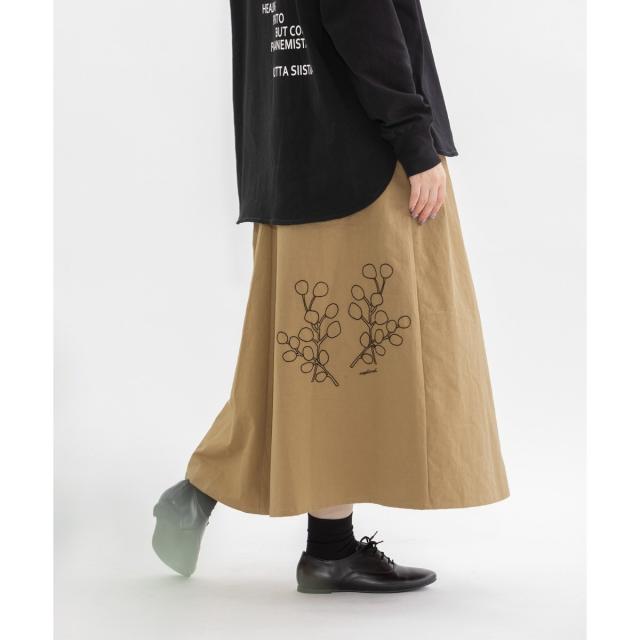 ノップドゥノッド（nop de nod）/コットンツイルユーカリ綿刺繍スカートの通販は