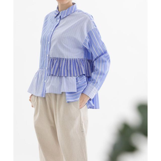 ノップドゥノッド（nop de nod）/miscアシメトリー裾フリルシャツ