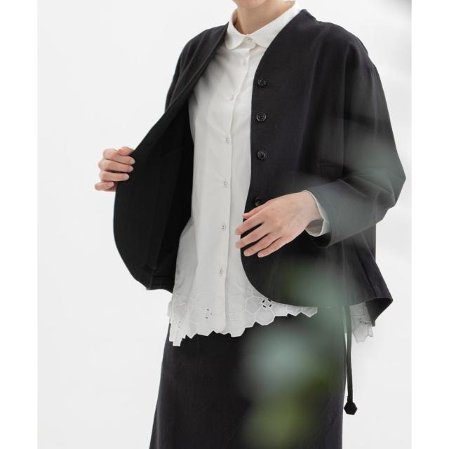 ノップドゥノッド（nop de nod）/コットンリネンエルボーロゴ刺繍ノー