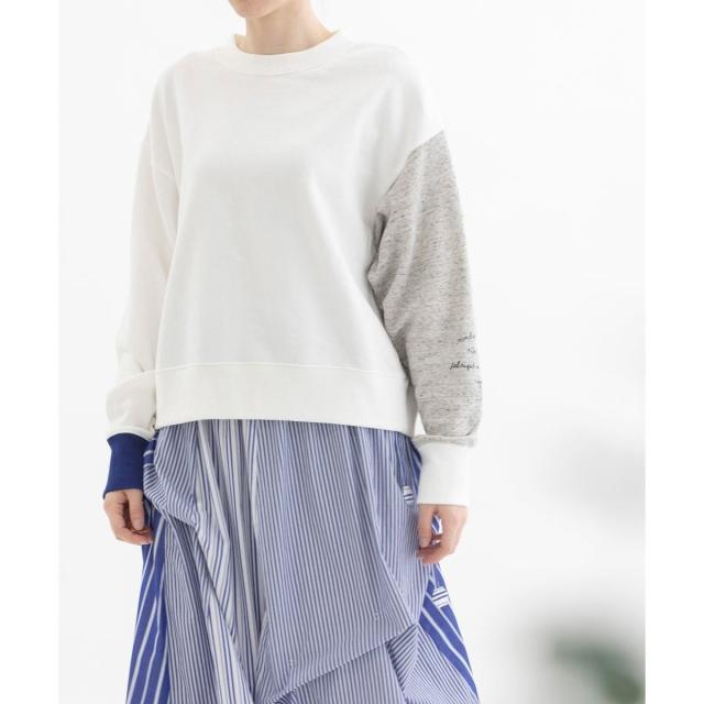 ノップドゥノッド（nop de nod）/袖口配色バイカラースエットシャツ ノップドゥノッド（nop de nod）/袖口配色バイカラースエットシャツ