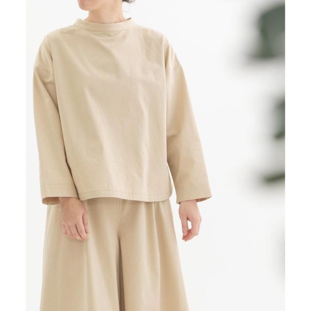 ノップドゥノッド（nop de nod）/コットンリネンデニム・コットンツイルボトルネック2wayトップス