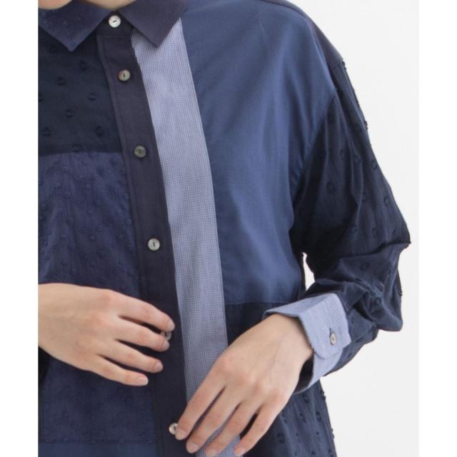 ノップドゥノッド（nop de nod）/misc異素材づかいふんわりシャツ ノップドゥノッド（nop de nod）/misc異素材づかいふんわりシャツの