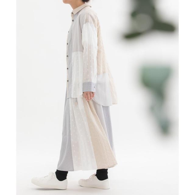ノップドゥノッド（nop de nod）/misc異素材づかいふんわりシャツ