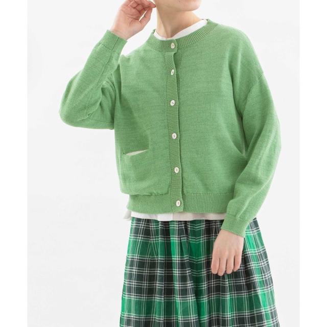 ノップドゥノッド（nop de nod）/コットンリネンクルーカーディガン