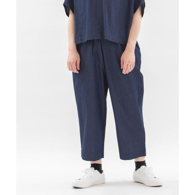 新品　nop de nod ノップドゥノッド　コットンリネンバックヘムロゴパンツ nop de nod（ノップドゥノッド） コットンリネンバックヘムロゴパンツ