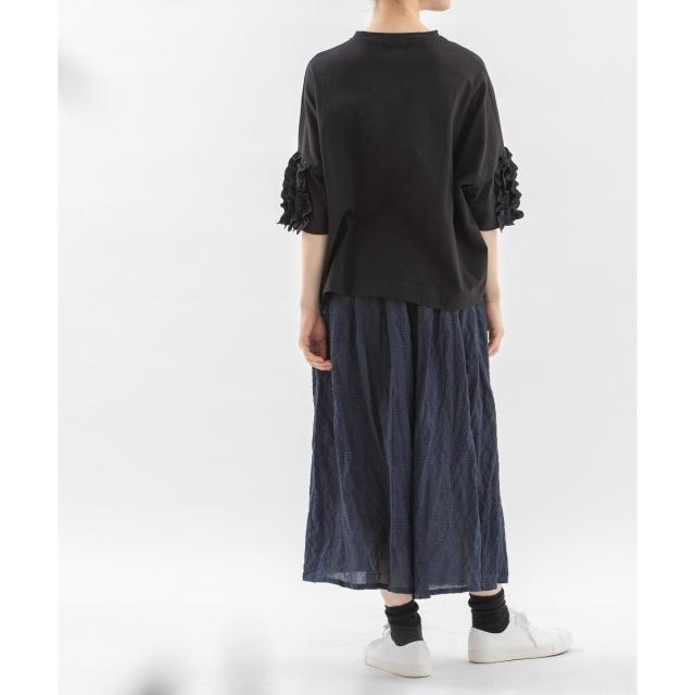 ノップドゥノッド スカート リネンコットンウェーブ切り替えスカート