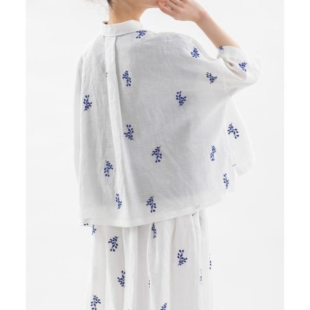 ノップドゥノッド（nop de nod）/Cielユーカリ刺繍6分袖シャツの通販は