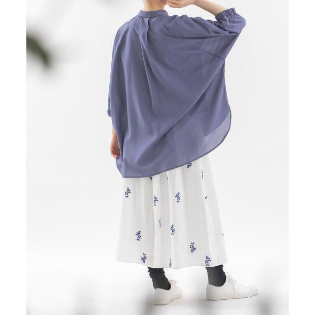 ノップドゥノッド（nop de nod）/Cloche COOL ローン6分袖シアーシャツ