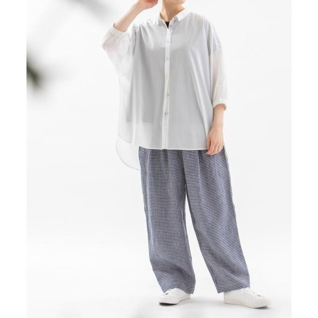 ノップドゥノッド（nop de nod）/Cloche COOL ローン6分袖シアーシャツ