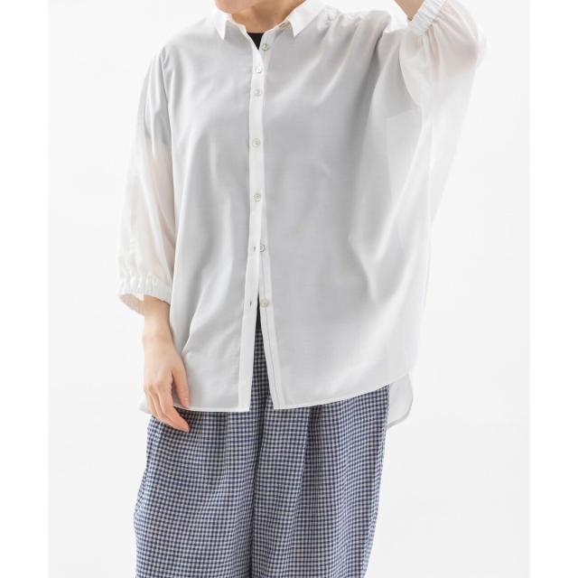 ノップドゥノッド（nop de nod）/Cloche COOL ローン6分袖シアーシャツ