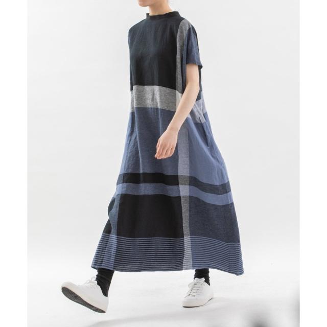 ノップドゥノッド（nop de nod）/Cornetリネンパネルチェック2wayワンピース