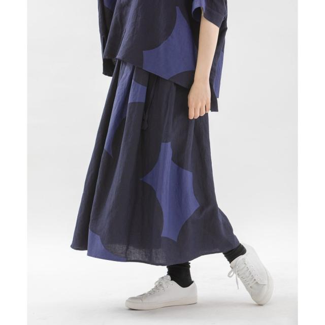 ノップドゥノッド（nop de nod）/リネンレーヨンもくもくプリント