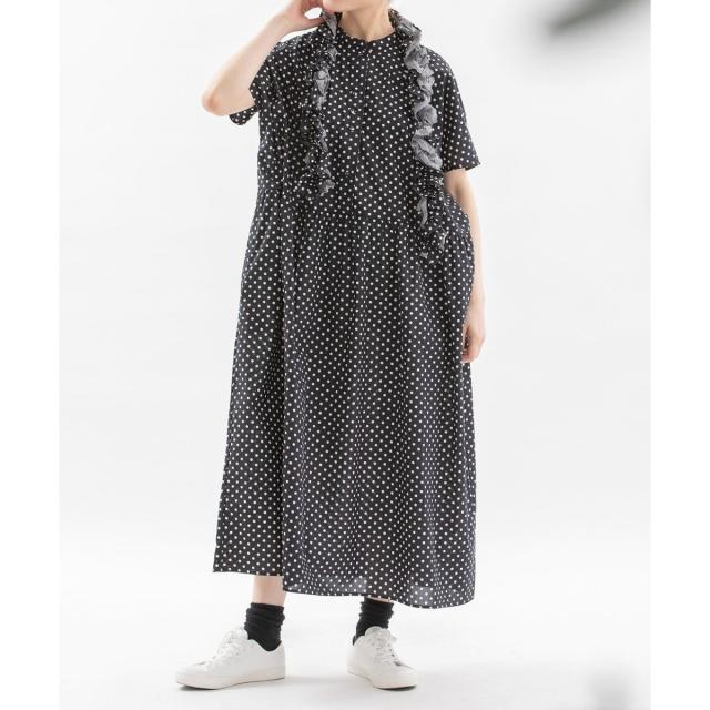 【nop de nod】リネンレーヨンライン刺繍2wayワンピース nop de nod】リネンレーヨンライン刺繍2wayワンピース