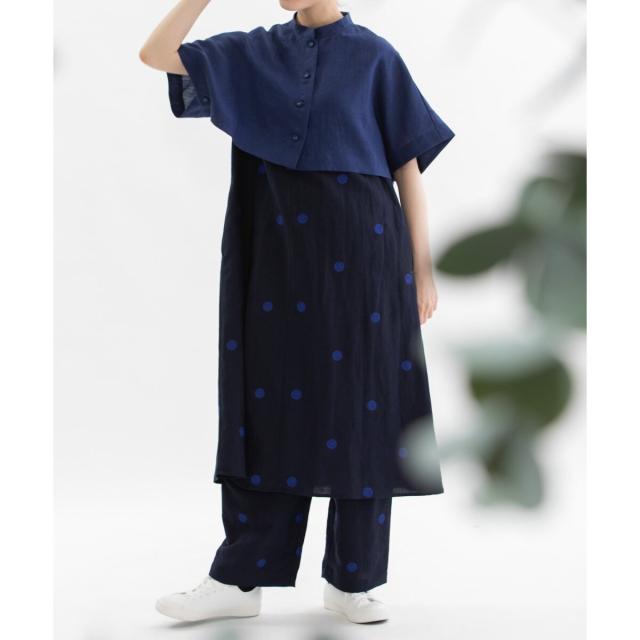 ノップドゥノッド（nop de nod）/ラミースタンドカラーケープ