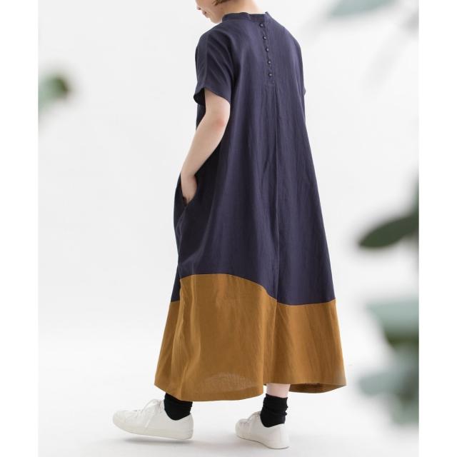 ノップドゥノッド（nop de nod）/Pomme HEMPウエーブ切り替え2wayワンピース