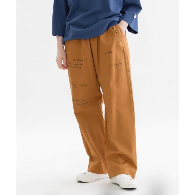 ノップドゥノッド（nop de nod）/メッセージロゴプリントパンツ