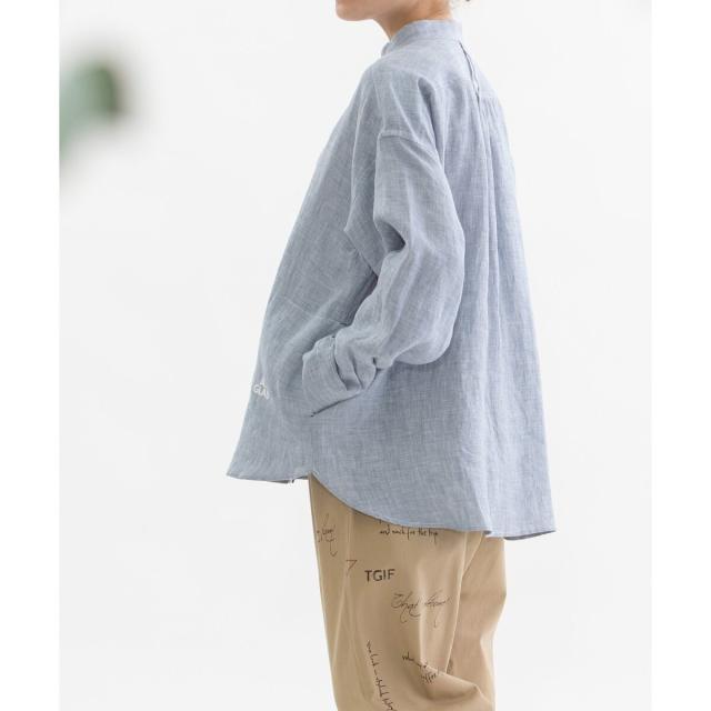 ノップドゥノッド（nop de nod）/リネンバンドカラーシャツの通販はau