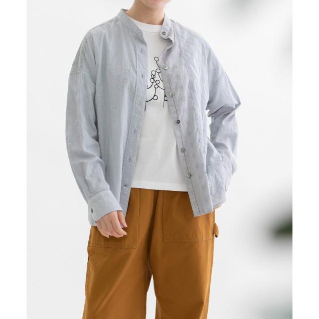 ノップドゥノッド（nop de nod）/バンドカラーエンブロイダリーmiscふんわりシャツ