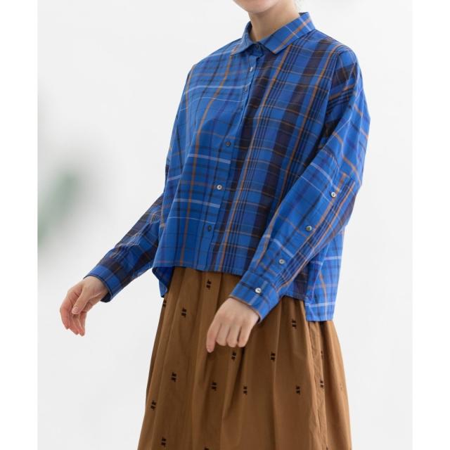 ノップドゥノッド（nop de nod）/Ciel miscタイプライターチェッククロップドシャツ