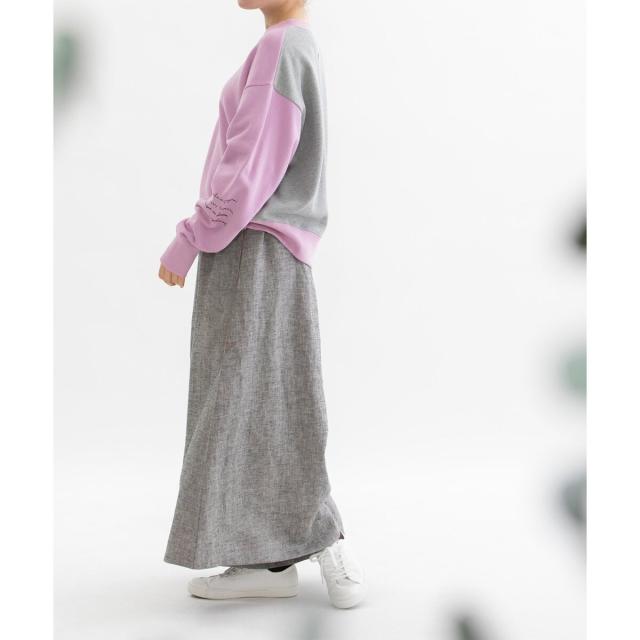 ノップドゥノッド（nop de nod）/袖口配色バイカラースエットシャツ