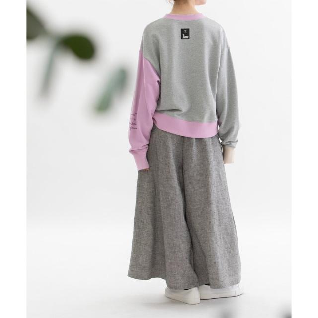 ノップドゥノッド（nop de nod）/袖口配色バイカラースエットシャツ