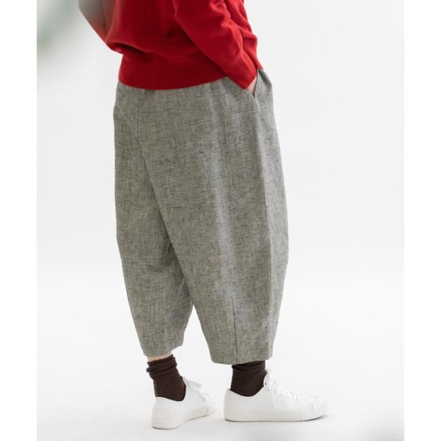 ノップドゥノッド（nop de nod）/Pommeリネンビエラ起毛裾ダーツ9分パンツ ノップドゥノッド（nop de nod）/Pommeリネンビエラ起毛裾ダーツ9分パンツ