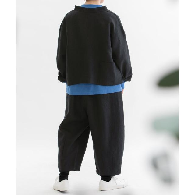 ノップドゥノッド（nop de nod）/Pommeリネンビエラ起毛裾ダーツ9分パンツ