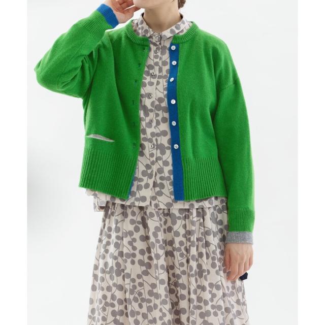 ノップドゥノッド（nop de nod）/ラムズウールクルーネックカーディガン